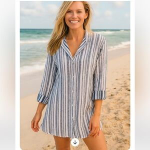 James Perse Luxury Linen button down shirt Sz 3/L NWT MRSP $279 PriceFirm!